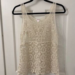 Ivory Crochet Tank Top Size M